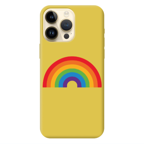 Apple iPhone 13 Pro Max Rainbow Mini Yellow Colored Silicone TPU Θήκη