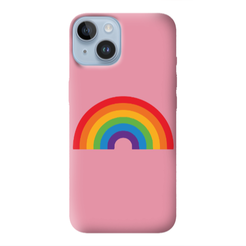 Apple iPhone 14  Rainbow Mini Pink Colored Silicone TPU Θήκη