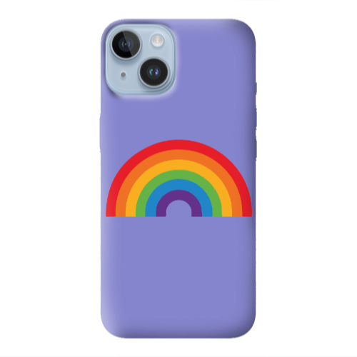 Apple iPhone 14 Plus Rainbow Mini Purple Colored Silicone TPU Θήκη