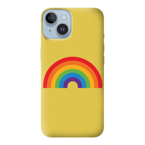 Apple iPhone 14 Plus Rainbow Mini Yellow Colored Silicone TPU Θήκη