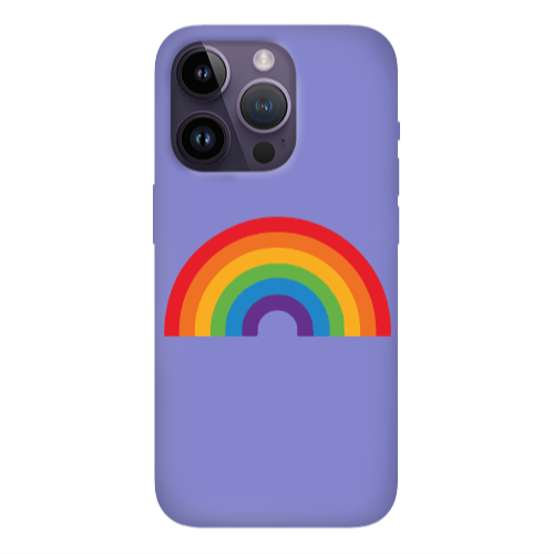 Apple iPhone 14 Pro  Rainbow Mini Purple Colored Silicone TPU Θήκη