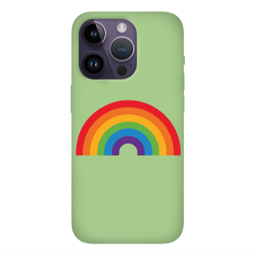 Apple iPhone 14 Pro Max Rainbow Mini Light Green Colored Silicone TPU Θήκη