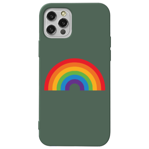 Apple iPhone 13 Pro Rainbow Mini Dark Green Colored Silicone TPU Θήκη