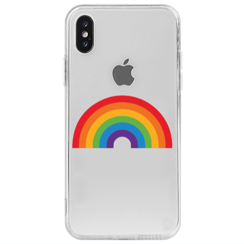 Apple iPhone Xs Max Rainbow Mini Transparent Silicone TPU Θήκη
