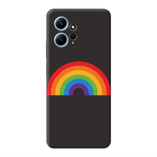 Xiaomi Redmi Note 12 4G Rainbow Mini Black Colored Silicone TPU Θήκη