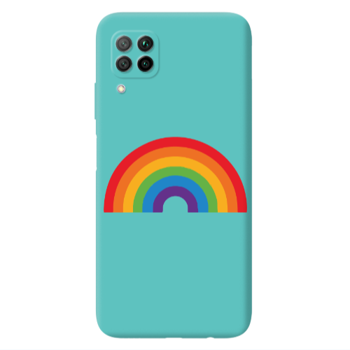 Huawei P40 Lite Rainbow Mini Turquoise Colored Silicone TPU Θήκη