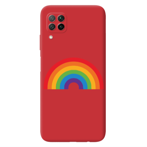 Huawei P40 Lite Rainbow Mini Red Colored Silicone TPU Θήκη