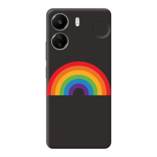 Xiaomi Redmi 13C Rainbow Mini Black Colored Silicone TPU Θήκη