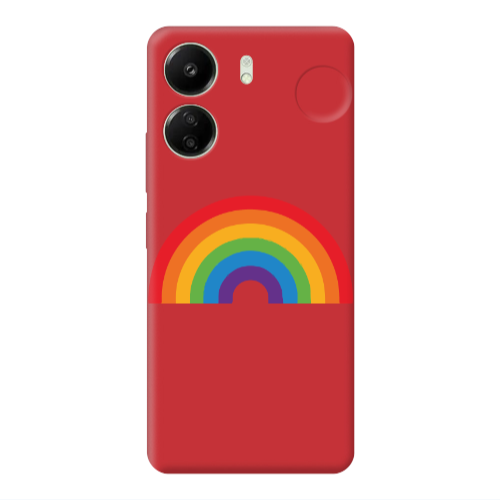 Xiaomi Redmi 13C Rainbow Mini Red Colored Silicone TPU Θήκη