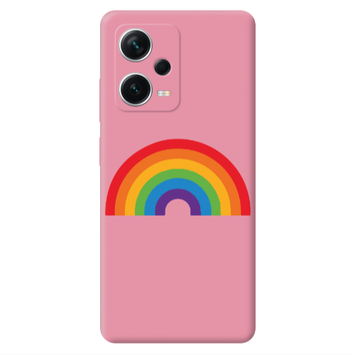 Xiaomi Poco X5 Rainbow Mini Pink Colored Silicone TPU Θήκη
