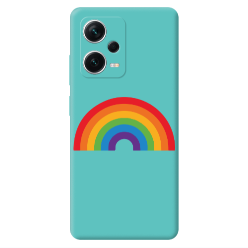 Xiaomi Poco X5 Rainbow Mini Turquoise Colored Silicone TPU Θήκη