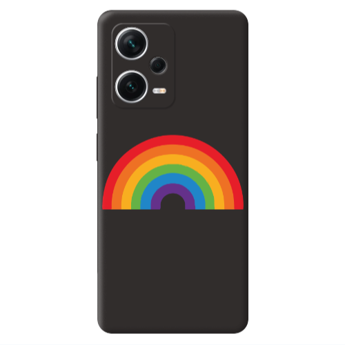 Xiaomi Poco X5 Rainbow Mini Black Colored Silicone TPU Θήκη