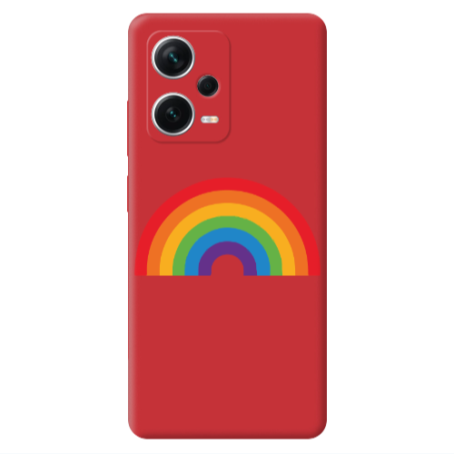 Xiaomi Poco X5 Rainbow Mini Red Colored Silicone TPU Θήκη