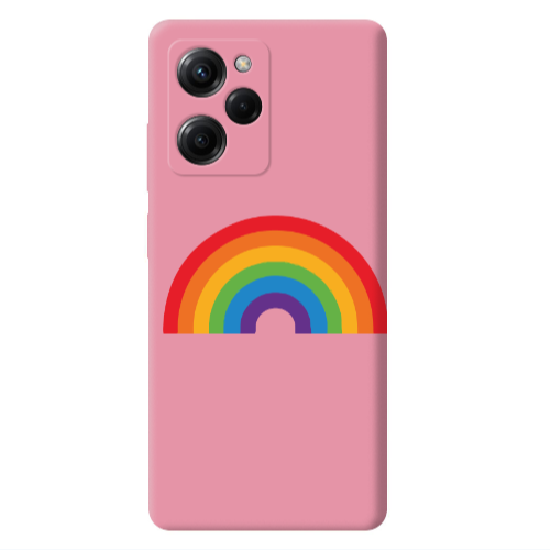 Xiaomi Poco X5 Pro Rainbow Mini Pink Colored Silicone TPU Θήκη