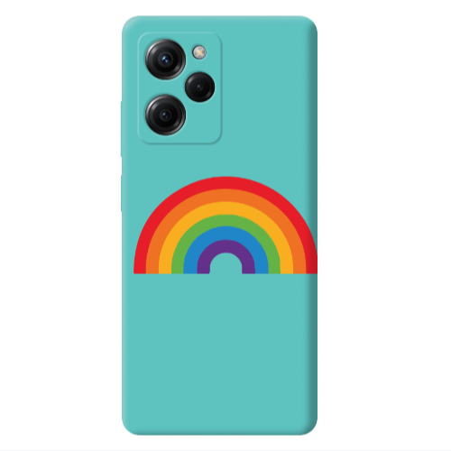 Xiaomi Poco X5 Pro Rainbow Mini Turquoise Colored Silicone TPU Θήκη