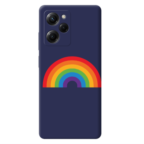 Xiaomi Poco X5 Pro Rainbow Mini Dark blue Colored Silicone TPU Θήκη
