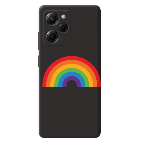 Xiaomi Poco X5 Pro Rainbow Mini Black Colored Silicone TPU Θήκη