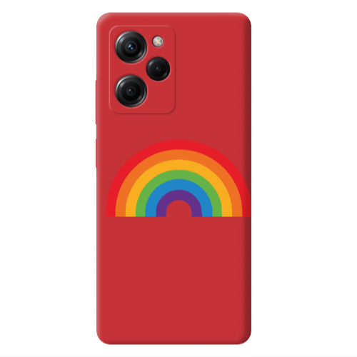 Xiaomi Poco X5 Pro Rainbow Mini Red Colored Silicone TPU Θήκη