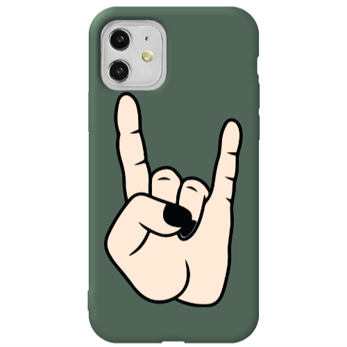 Apple iPhone 11  Rock Dark Green Colored Silicone TPU Θήκη