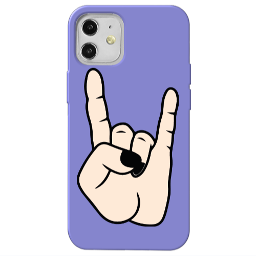 Apple iPhone 12 Rock Purple Colored Silicone TPU Θήκη