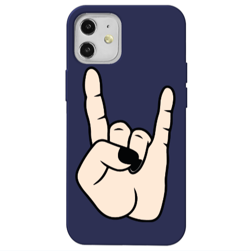 Apple iPhone 12 Rock Dark blue Colored Silicone TPU Θήκη