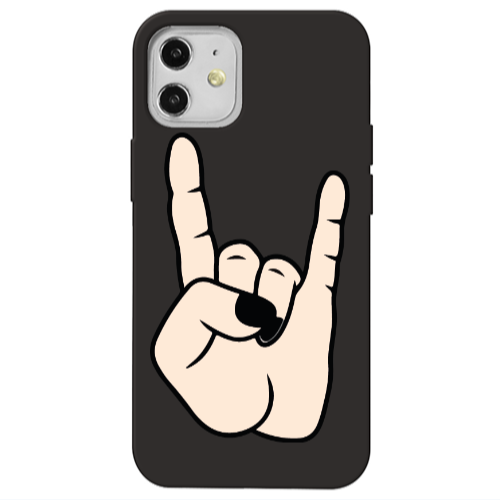 Apple iPhone 12 Rock Black Colored Silicone TPU Θήκη