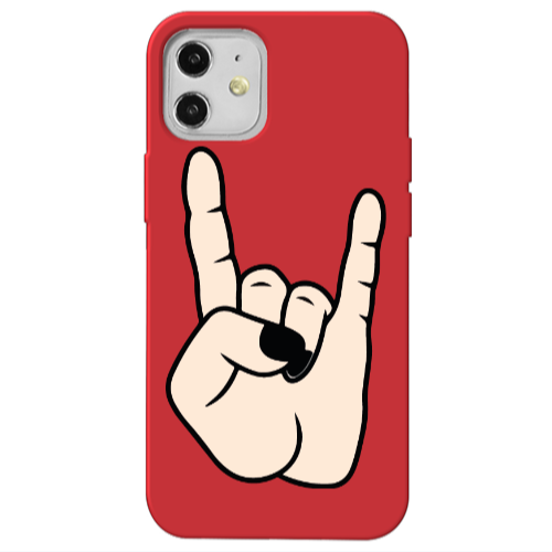 Apple iPhone 12 Rock Red Colored Silicone TPU Θήκη