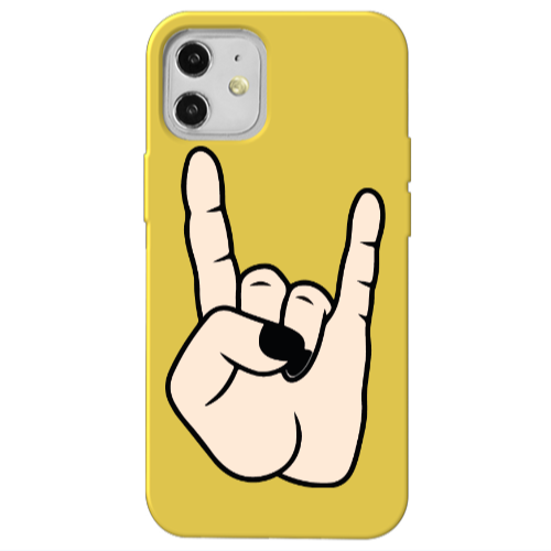 Apple iPhone 12 Rock Yellow Colored Silicone TPU Θήκη