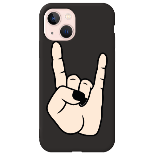 Apple iPhone 13 Rock Black Colored Silicone TPU Θήκη