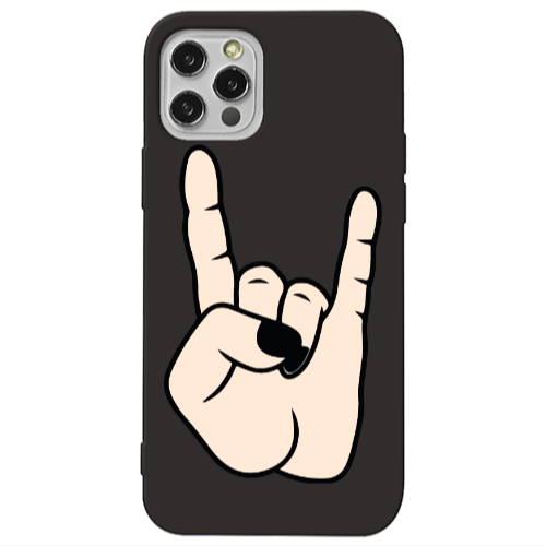 Apple iPhone 12 Pro Max Rock Black Colored Silicone TPU Θήκη