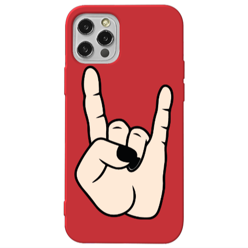Apple iPhone 12 Pro Max Rock Red Colored Silicone TPU Θήκη