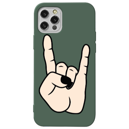 Apple iPhone 12 Pro Max Rock Dark Green Colored Silicone TPU Θήκη