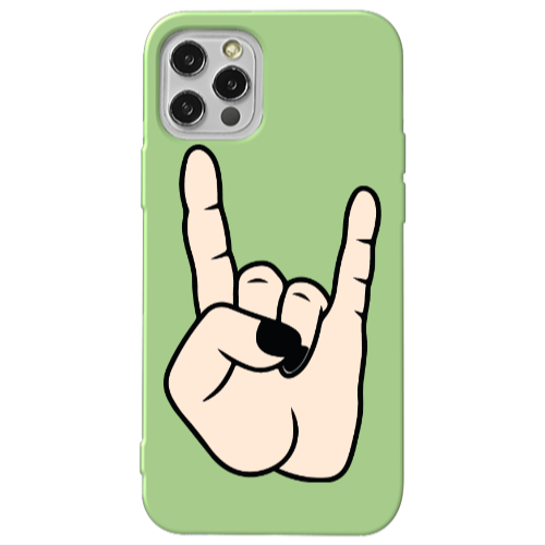 Apple iPhone 12 Pro Max Rock Light Green Colored Silicone TPU Θήκη