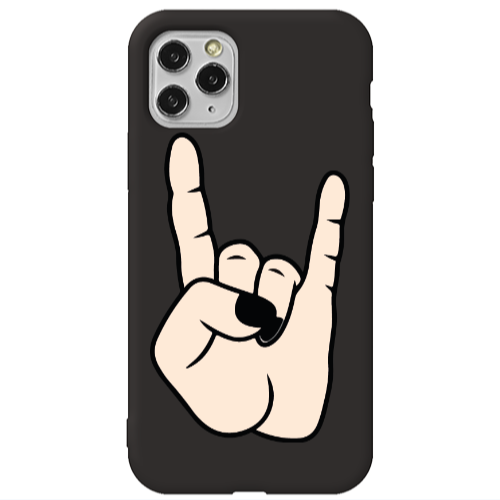 Apple iPhone 11 Pro Max Rock Black Colored Silicone TPU Θήκη
