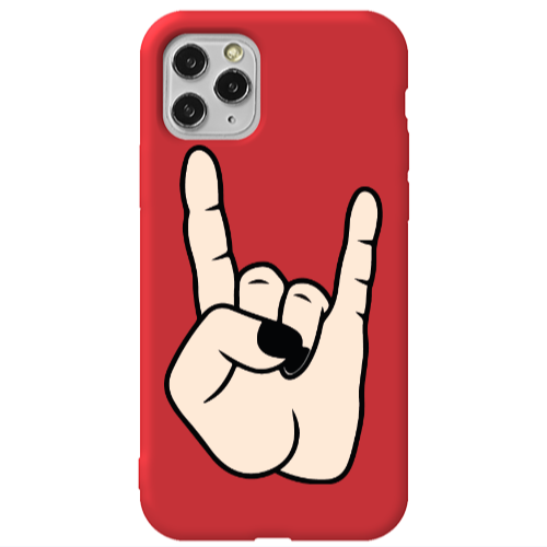 Apple iPhone 11 Pro Max Rock Red Colored Silicone TPU Θήκη