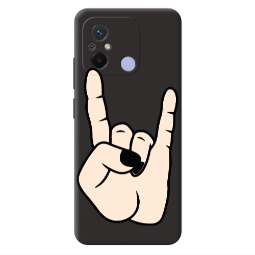 Xiaomi Redmi 12C Rock Black Colored Silicone TPU Θήκη