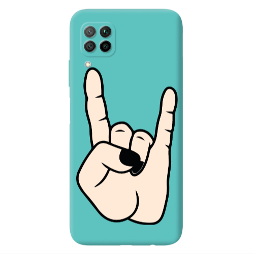 Huawei P40 Lite Rock Turquoise Colored Silicone TPU Θήκη
