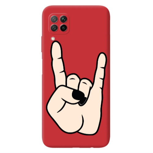 Huawei P40 Lite Rock Red Colored Silicone TPU Θήκη
