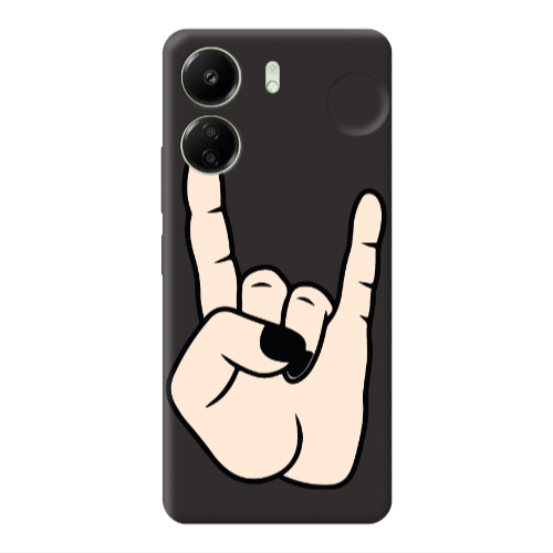 Xiaomi Redmi 13C Rock Black Colored Silicone TPU Θήκη