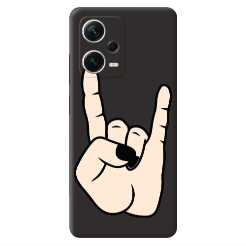 Xiaomi Poco X5 Rock Black Colored Silicone TPU Θήκη