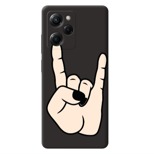 Xiaomi Poco X5 Pro Rock Black Colored Silicone TPU Θήκη