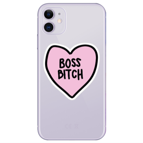 Apple iPhone 11  Boss Bitch Transparent Silicone TPU Θήκη