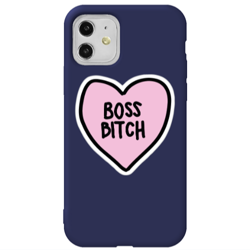 Apple iPhone 11  Boss Bitch Dark blue Colored Silicone TPU Θήκη