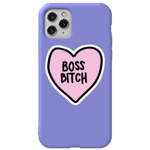 Apple iPhone 11 Pro Boss Bitch Purple Colored Silicone TPU Θήκη