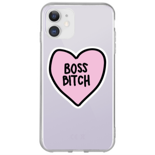 Apple iPhone 12 Boss Bitch Transparent Silicone TPU Θήκη