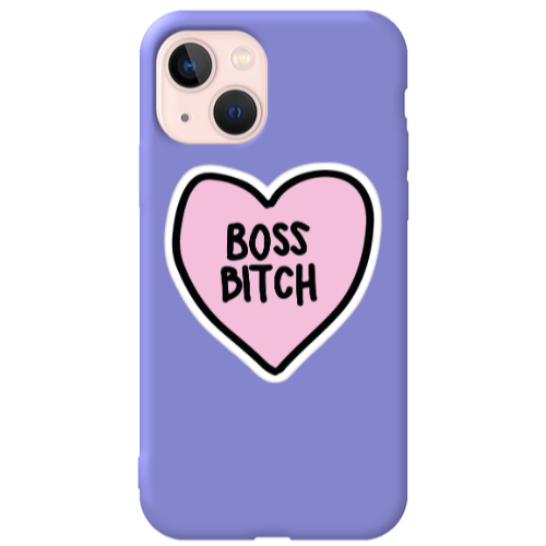 Apple iPhone 13 Boss Bitch Purple Colored Silicone TPU Θήκη
