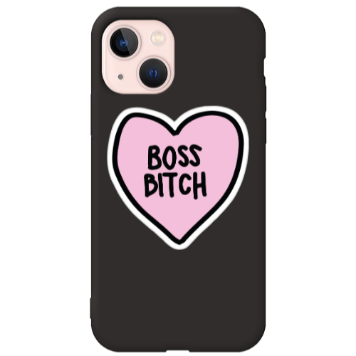 Apple iPhone 13 Boss Bitch Black Colored Silicone TPU Θήκη