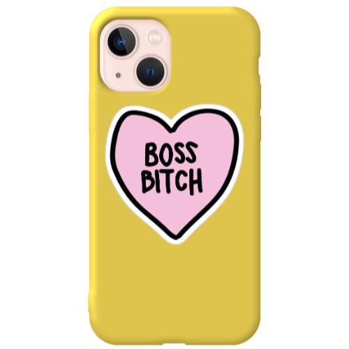 Apple iPhone 13 Boss Bitch Yellow Colored Silicone TPU Θήκη