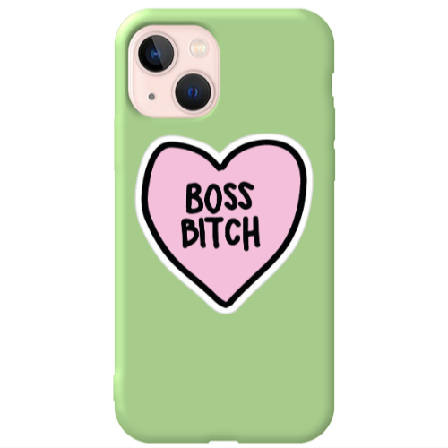 Apple iPhone 13 Boss Bitch Light Green Colored Silicone TPU Θήκη