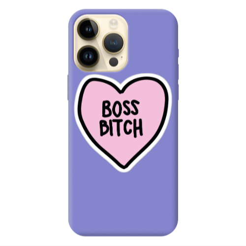 Apple iPhone 13 Pro Max Boss Bitch Purple Colored Silicone TPU Θήκη